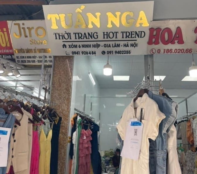 Cửa hàng quần áo Quảng Châu chợ xóm 6 Ninh Hiệp mẫu mới hot trend